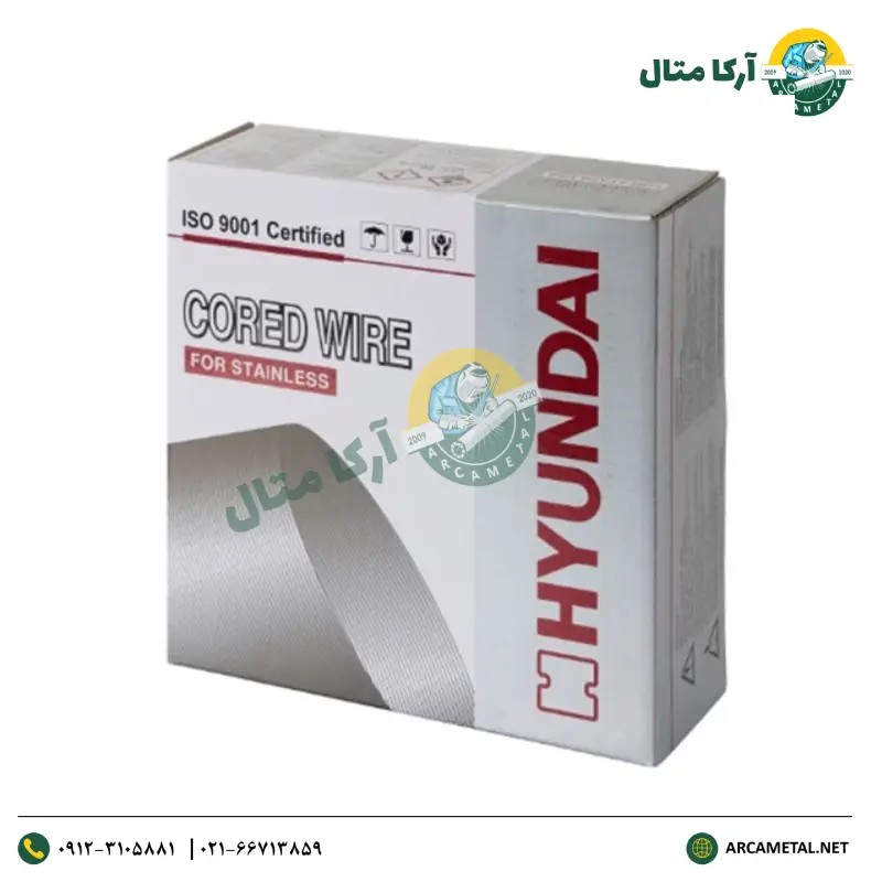 سیم جوش co2 توپودری استیل E308LT1 هیوندای
